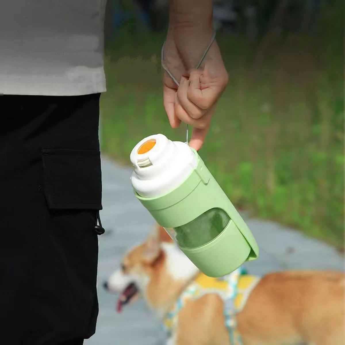 2-in-1 Portable Water Bottle with Storage Food and Water Container