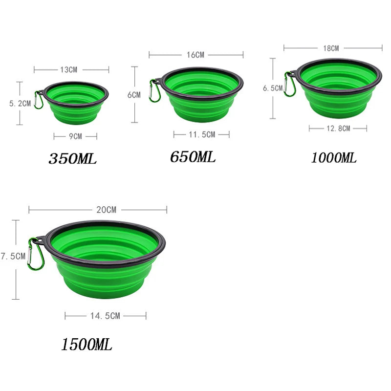Collapsible silicone travel bowl