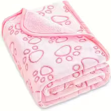1pcs Ultra-Soft Paw Print Dog Blankets