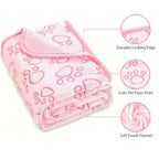 1pcs Ultra-Soft Paw Print Dog Blankets