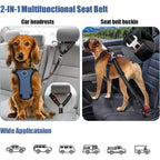 2-in-1 Adjustable Pet Car Seatbelt Restraint Tether