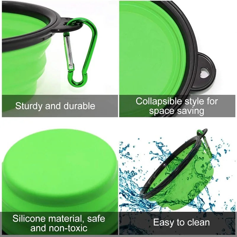 Collapsible silicone travel bowl